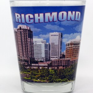 Richmond Virginia Color Photo Skyline Shot Glass