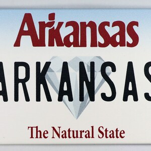 Arkansas License Plate Fridge Collector&#39;s Souvenir Magnet 2.5&quot; X 3.5