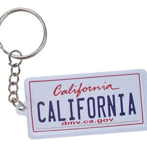 California License Plate Aluminum Ultra-Slim Rectangular Souvenir Keychain 2.5&quot; X 1.25&quot;x 0.06&quot;