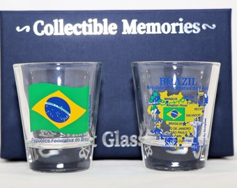 Brazil Souvenir Boxed Shot Glass Set (Set of 2)
