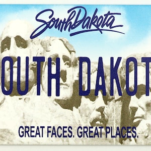 South Dakota License Plate Fridge Collector&#39;s Souvenir Magnet 2.5&quot; X 3.5&quot;