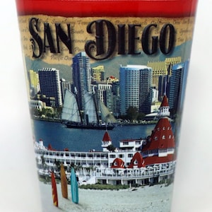 San Diego California Stamp Design Shot Glass