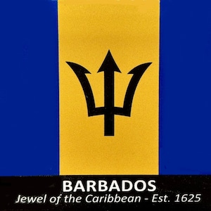 Barbados Flag Caribbean Fridge Collector&#39;s Souvenir Magnet 2.5 Inches X 3.5 Inches