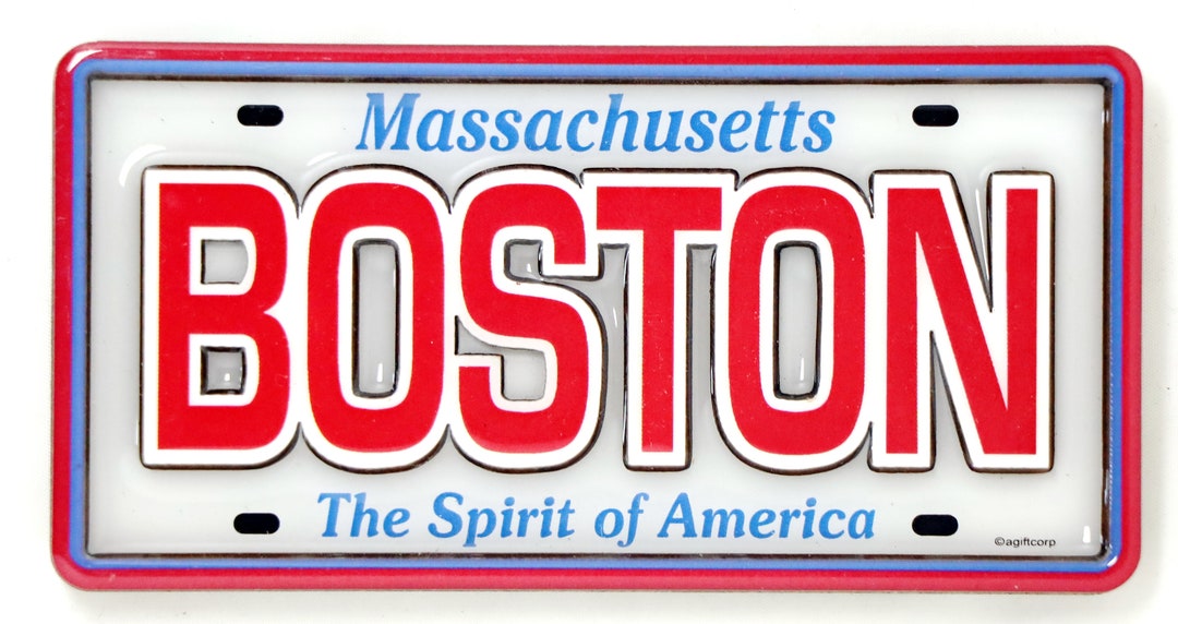 Boston Massachusetts License Plate Dual Layer MDF 2 X 4 Etsy UK