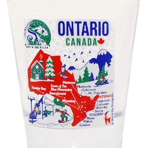 Ontario Canada North American Skiing and Snowboarding Destinations Shot Glass