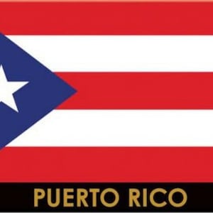 Imán de recuerdo para coleccionista de nevera del Caribe con bandera de Puerto Rico, 2,5 &quot;X 3,5&quot;