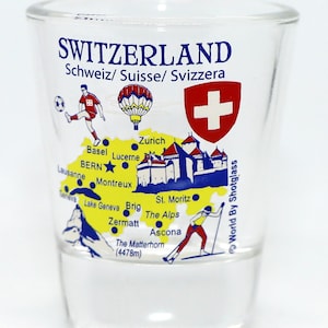 Switzerland Landmarks And Icons Collage Shot Glass
