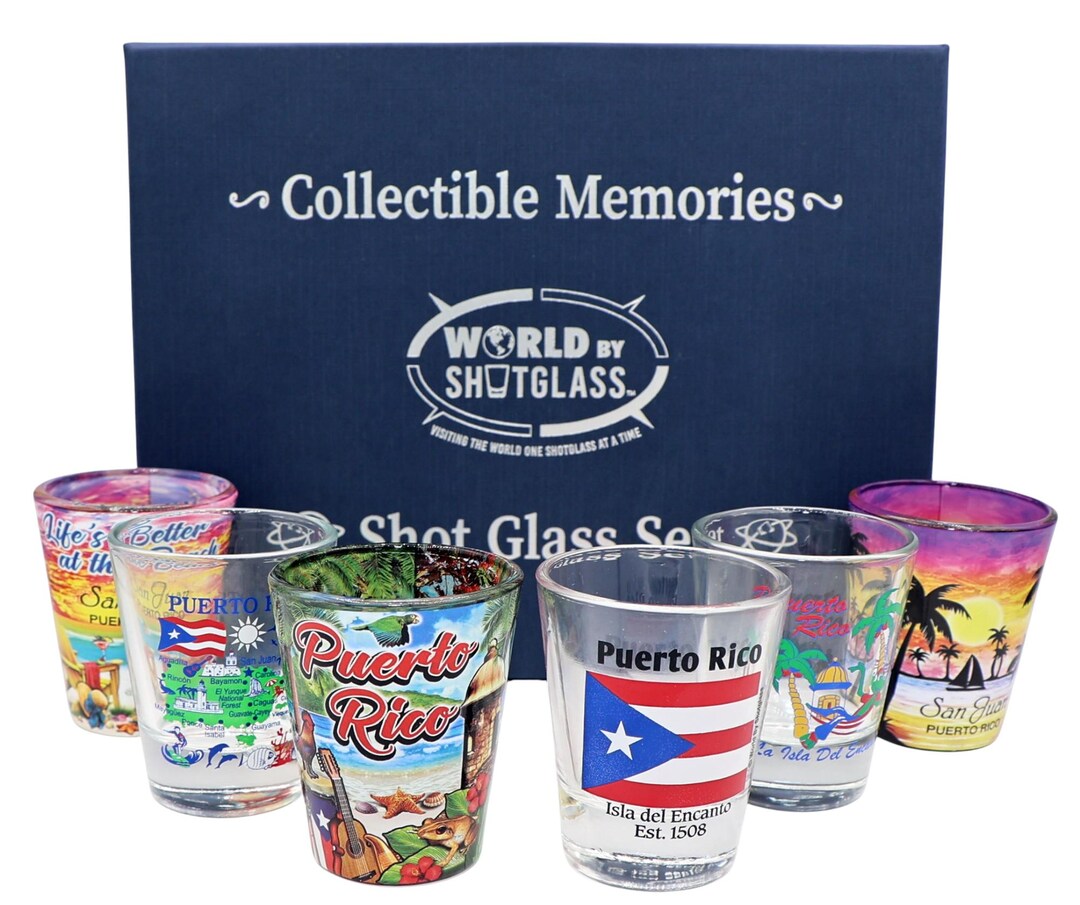 Puerto Rico Rocks Glasses Puerto Rico Souvenir Boxed Shot Glass Set (set of 6) - Etsy