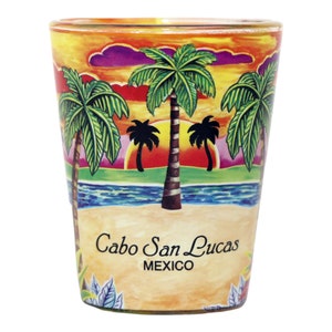 Cabo San Lucas México Palmeras Amarillas Vaso de Chupito de Entrada y Salida