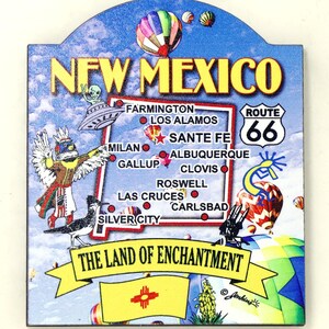 New Mexico State Elements Map Artwood Fridge Souvenir Magnet