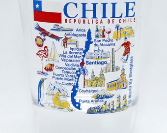 Chile Landmarks And Icons Collage Shot Glass