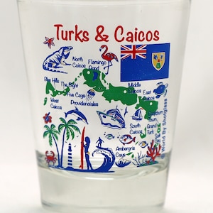 Turks  and  Caicos Landmarks And Icons Collage Shot Glass
