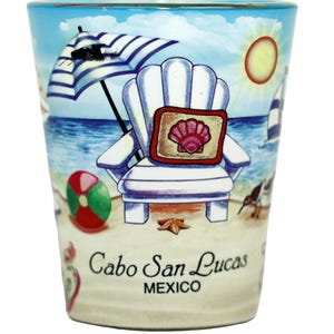 Cabo San Lucas Mexico Beach Chair In and Out Shot Glass