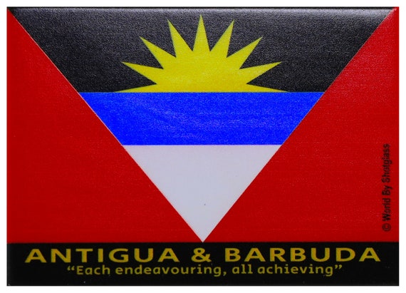 Magnete Antigua E Barbuda 5x5 Cm – Souvenir Da Viaggio, Decorazione Per Frigo, Regalo Originale