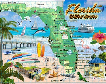 Florida Map Giant Game Puzzle 500 Pcs