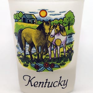 Kentucky Horses Frosted Collector&#39;s Souvenir Shot Glass