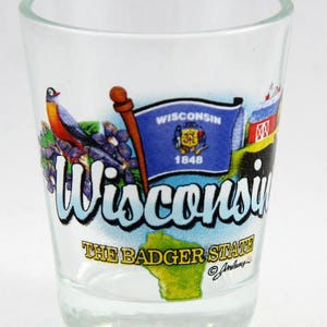 Wisconsin Badger State Elements Shot Glass