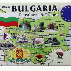 Bulgaria EU Series Souvenir Fridge Magnet 2.5 inches X 3.5 inches