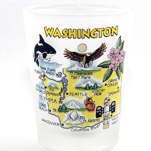 Verre à liqueur dépoli Carte de Washington