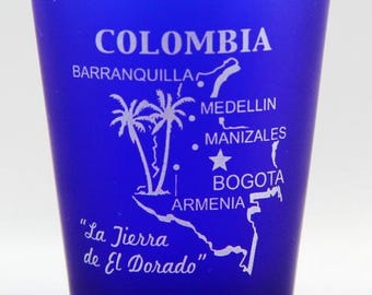 Colombia Cobalt Blue Frosted Shot Glass