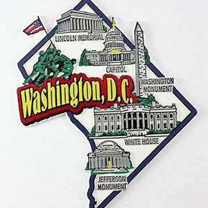 Aimant de souvenir de collection de réfrigérateur de collage de carte et de points de repère de Washington DC