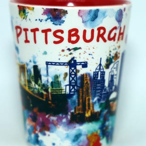 Pittsburgh Pennsylvania Keramik Licht Aquarell Schnapsglas