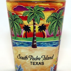 South Padre Island Texas Yellow Palms In-and-out Shot Glass