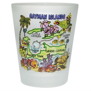 Cayman Islands Map Frosted Shot Glass