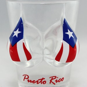 Puerto Rico Flag Bikini Bust 3d Shot Glass