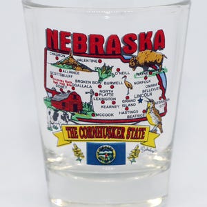 Nebraska State Elements Map Schnapsglas