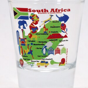 Zuid-Afrika (rsa) Oriëntatiepunten en pictogrammen Collage Shot Glass