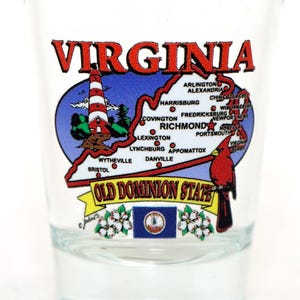 Virginia State Elements Map Shot Glass