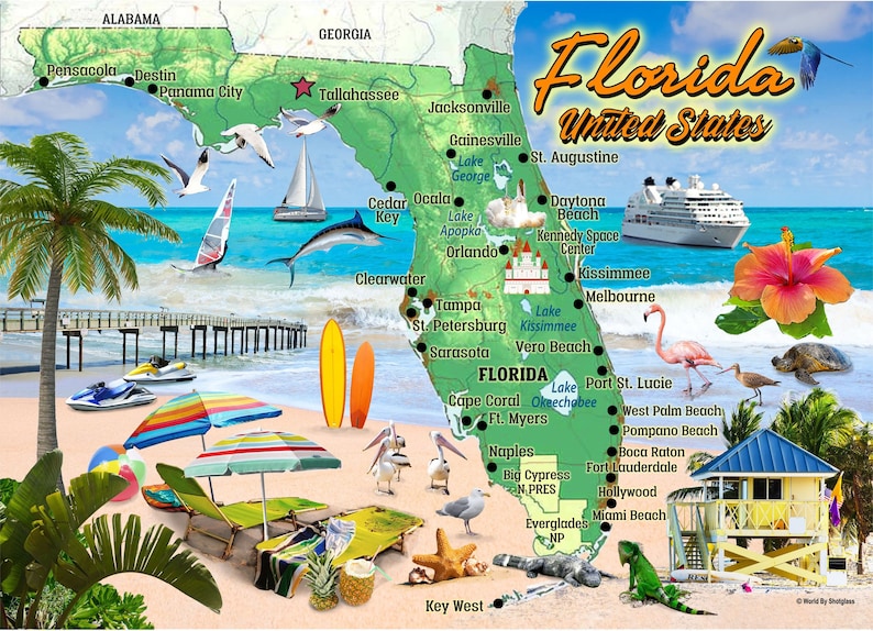 Florida Map Giant Game Puzzle 500 Pcs image 6