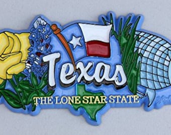 Texas State Elements Fridge Collectible Souvenir Magnet