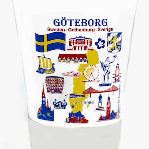 Gothenburg (goteborg) Sweden Landmarks And Icons Collage Shot Glass