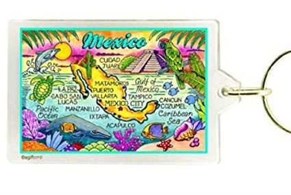 World By Shotglass Aruba Map Acrylic Rectangular Souvenir