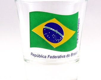 Vaso de chupito con la bandera de Brasil