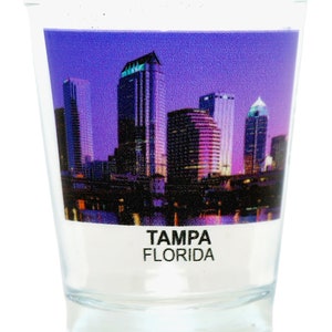 Tampa Florida City Skyline Color Photo Shot Glass
