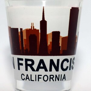 San Francisco California Sunset Skyline Shot Glass