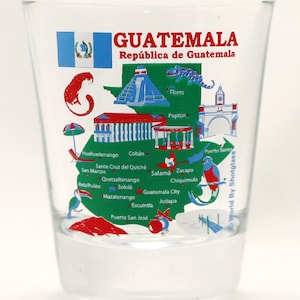 Guatemala Landmarks And Icons Collage Shot Glass