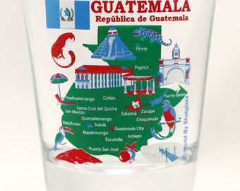 Guatemala Landmarks And Icons Collage Shot Glass