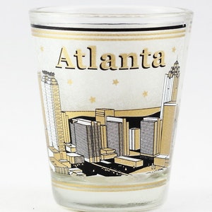 Atlanta Georgia Black And Gold Skyline Shot Glass
