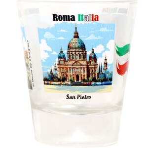 Rom Italien Sehenswürdigkeiten und Symbole Collage Schnapsglas