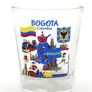 Bogota Colombia Landmarks And Icons Collage Shot Glass
