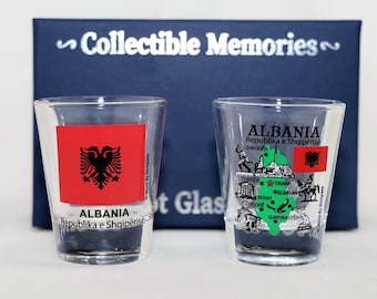 Set di bicchierini souvenir dell'Albania (set da 2)