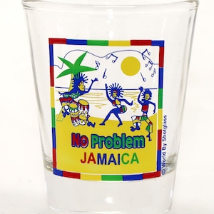 Jamaica No Problem Beach Dancing Caribbean Shot Glass