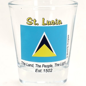 St. Lucia Flag Shot Glass
