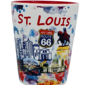St. Louis Missouri Ceramic Light Water Color Shot Glass