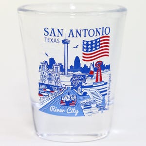 Vaso de chupito de la colección Great American Cities de San Antonio, Texas