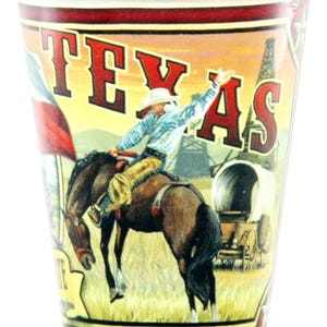 Vaso de chupito con mural del estado de Texas